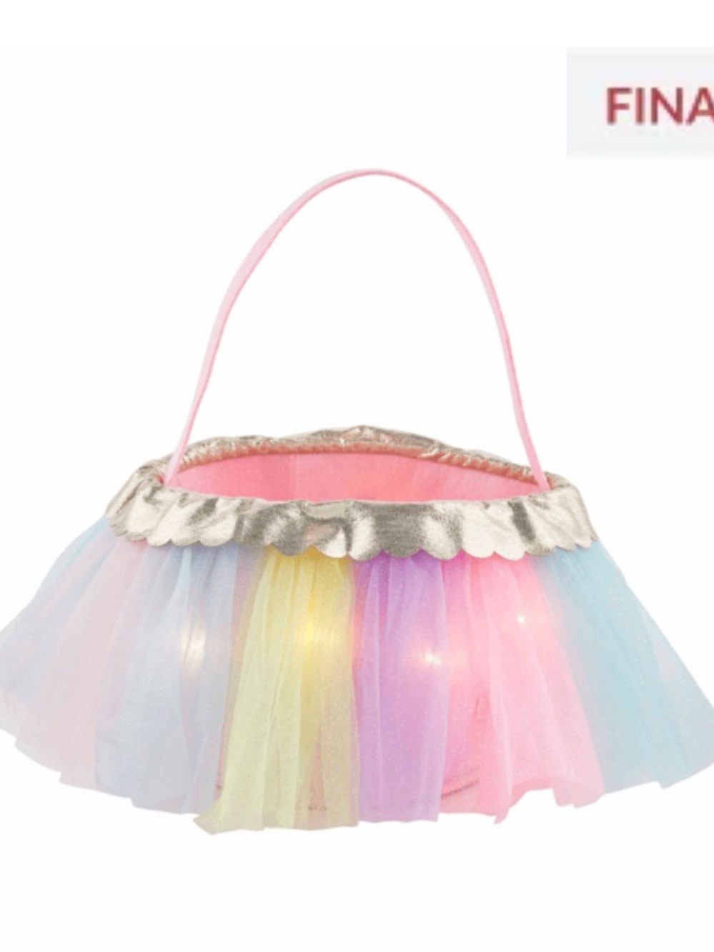 Light-Up Rainbow Tutu Halloween Basket - Kids Accessories
